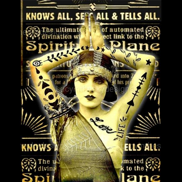 Gypsy Psychic Medium Fortune Teller Tattoo Tarot Reader Art Print 8.5x11 - Picture 2 of 4